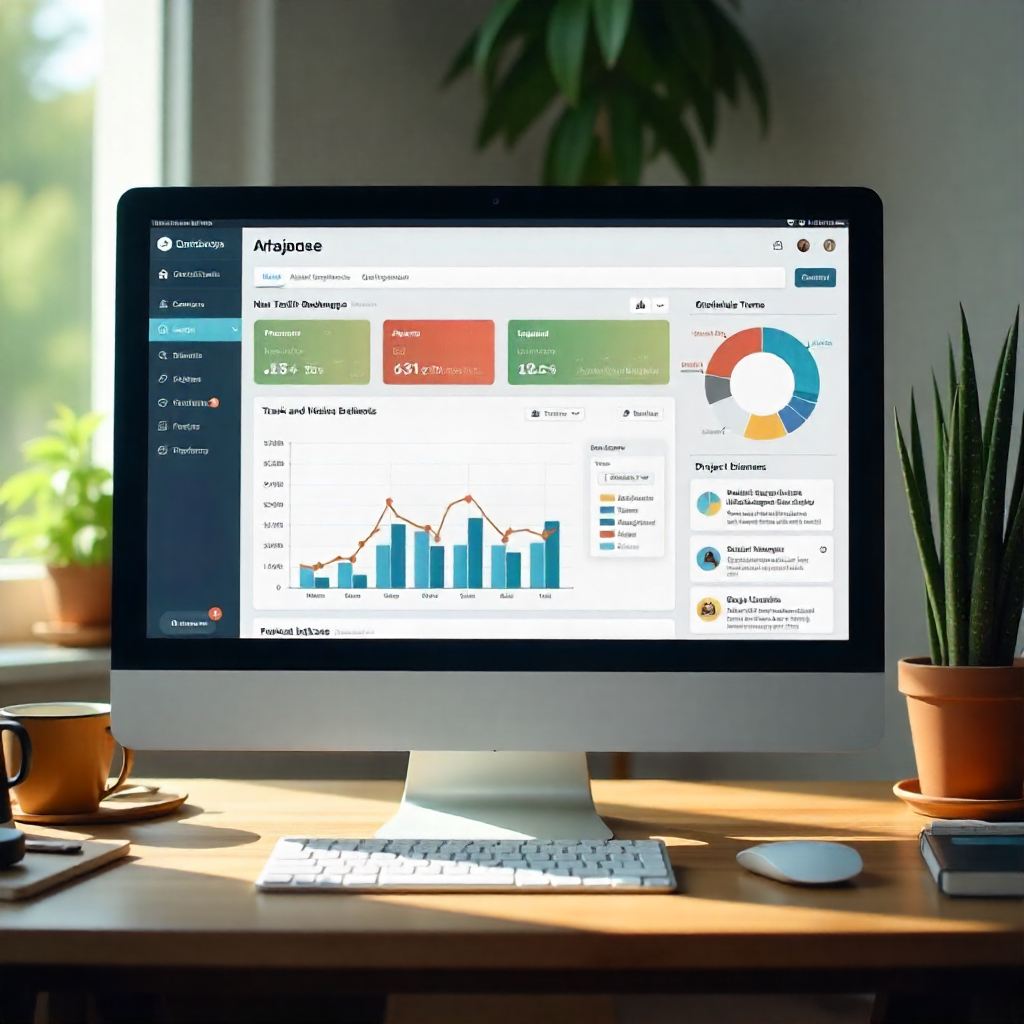 Comprehensive project dashboard showing task progress and team metrics